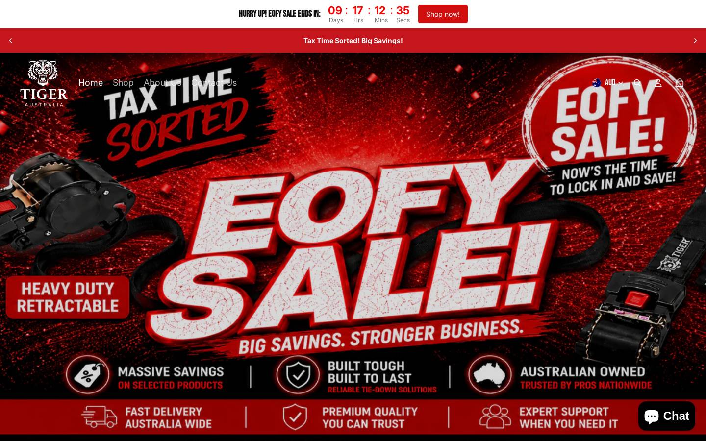 tigeraustralia.com.au homepage screenshot