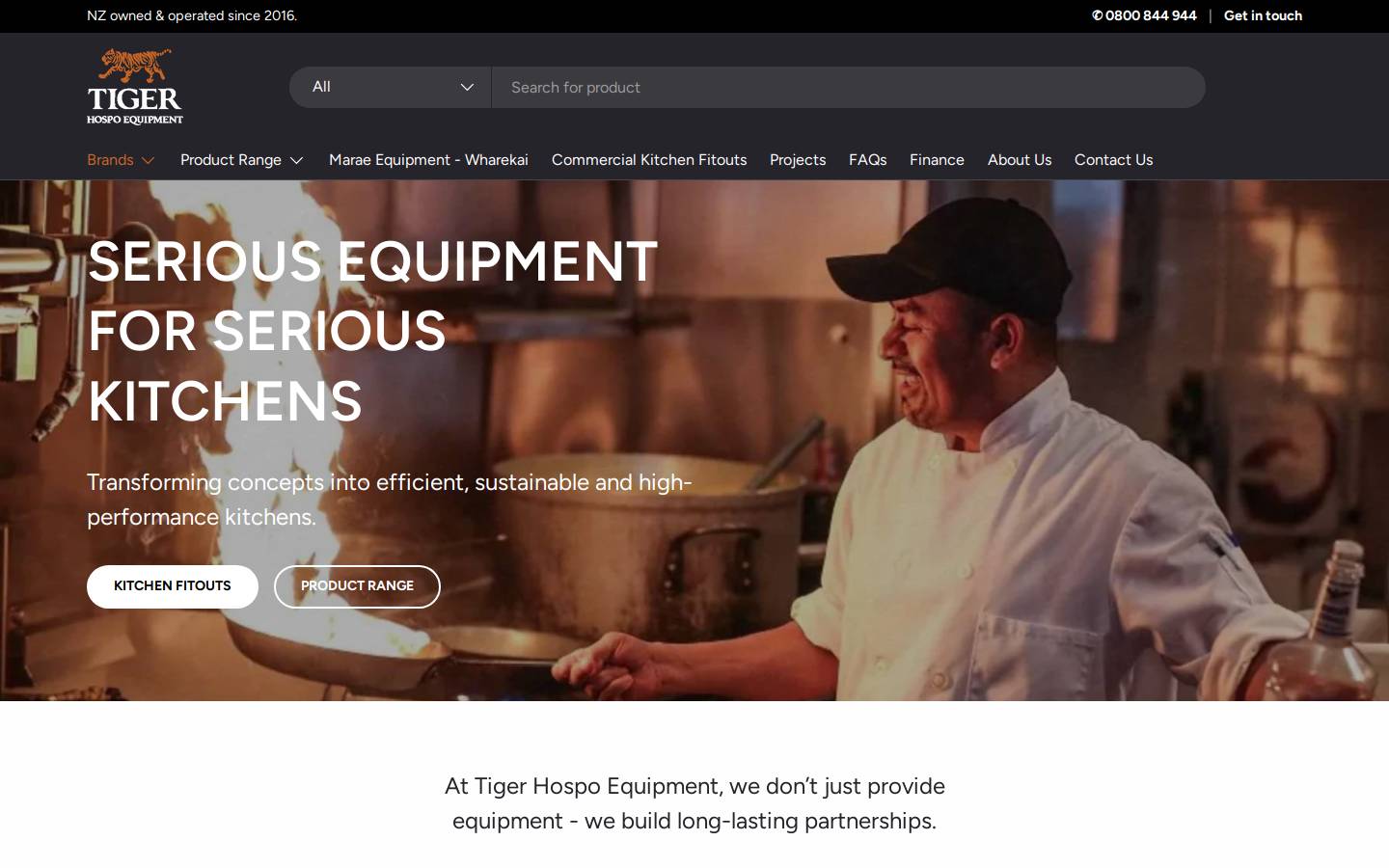 tigerhospoequipment.com homepage screenshot