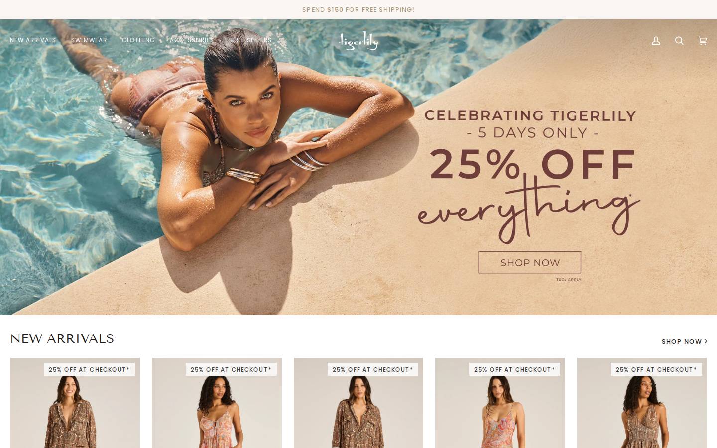 tigerlily.com.au homepage screenshot