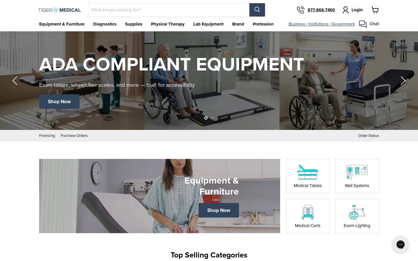 Tiger Medical, Inc. homepage screenshot