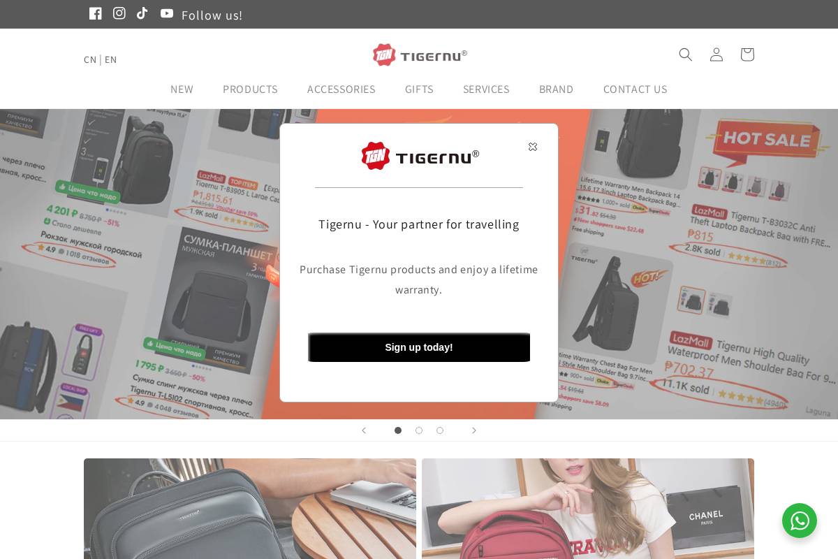 tigernu.com homepage screenshot