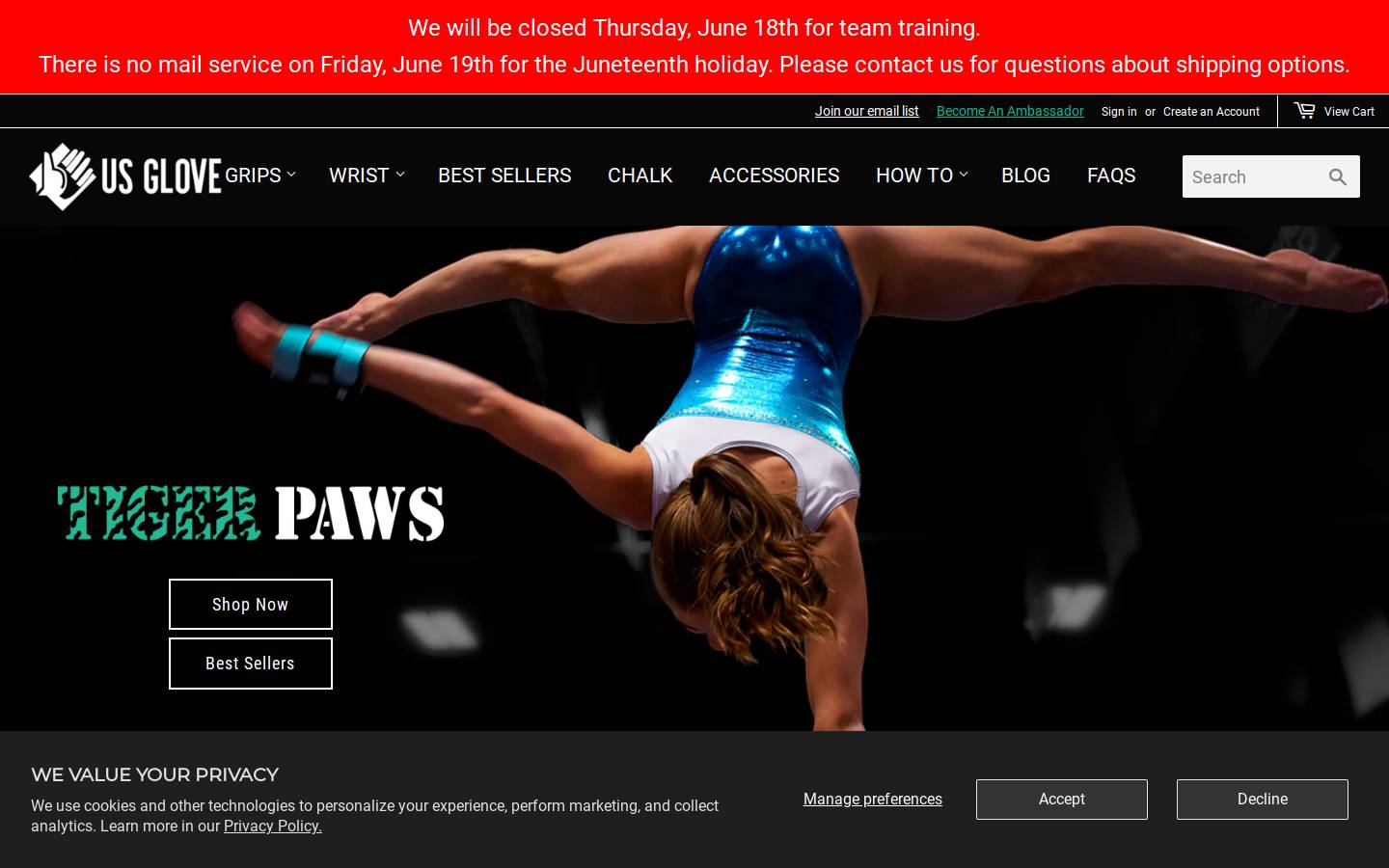 tigerpawsusa.com homepage screenshot