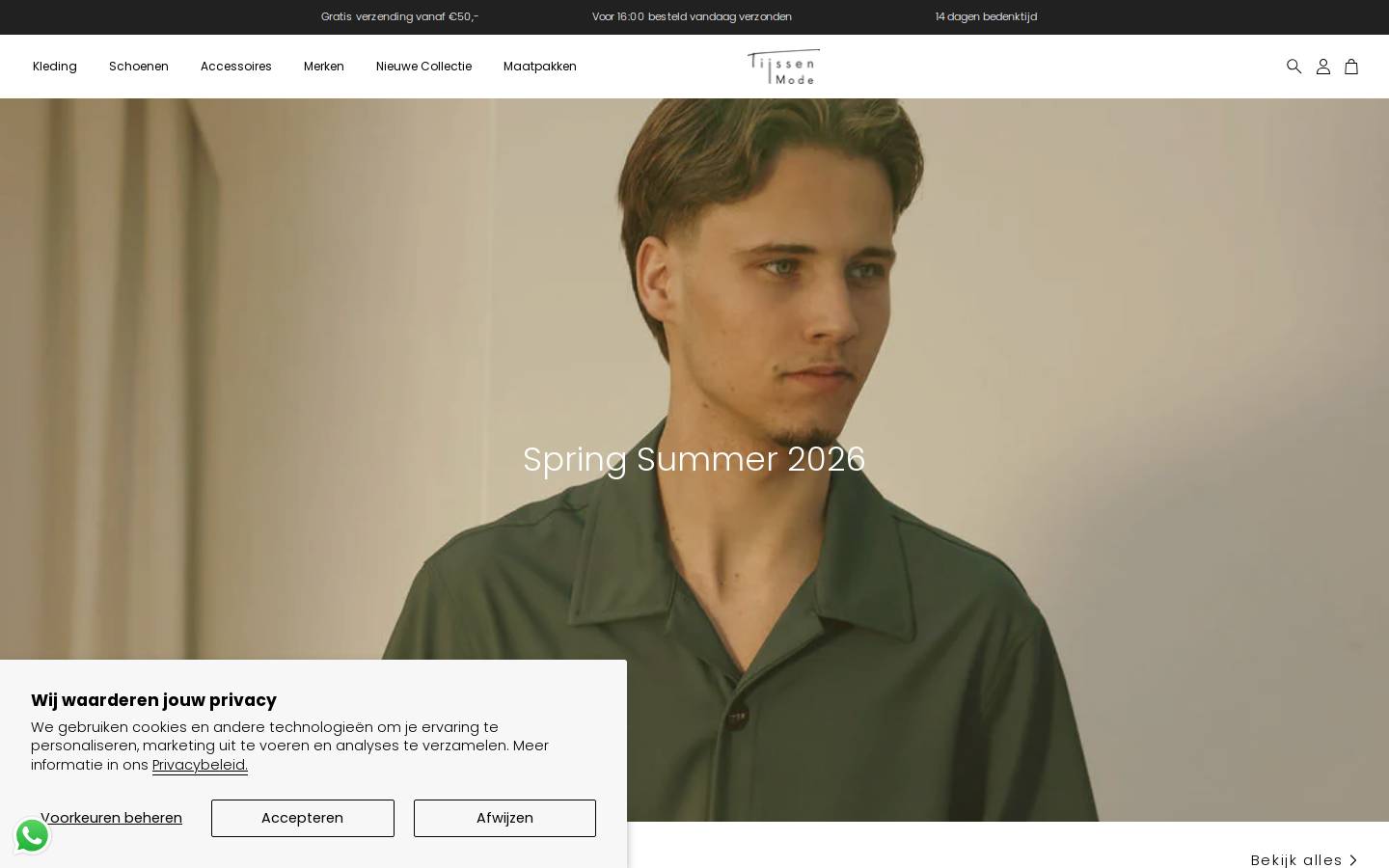 Tijssen Mode homepage screenshot