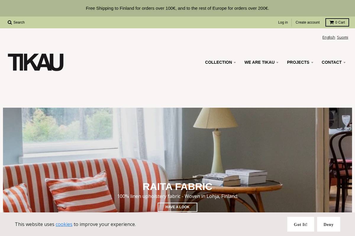 tikau.com homepage screenshot