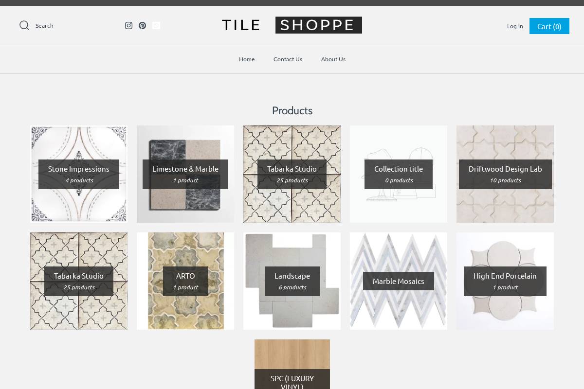 tile-shoppe.com homepage screenshot