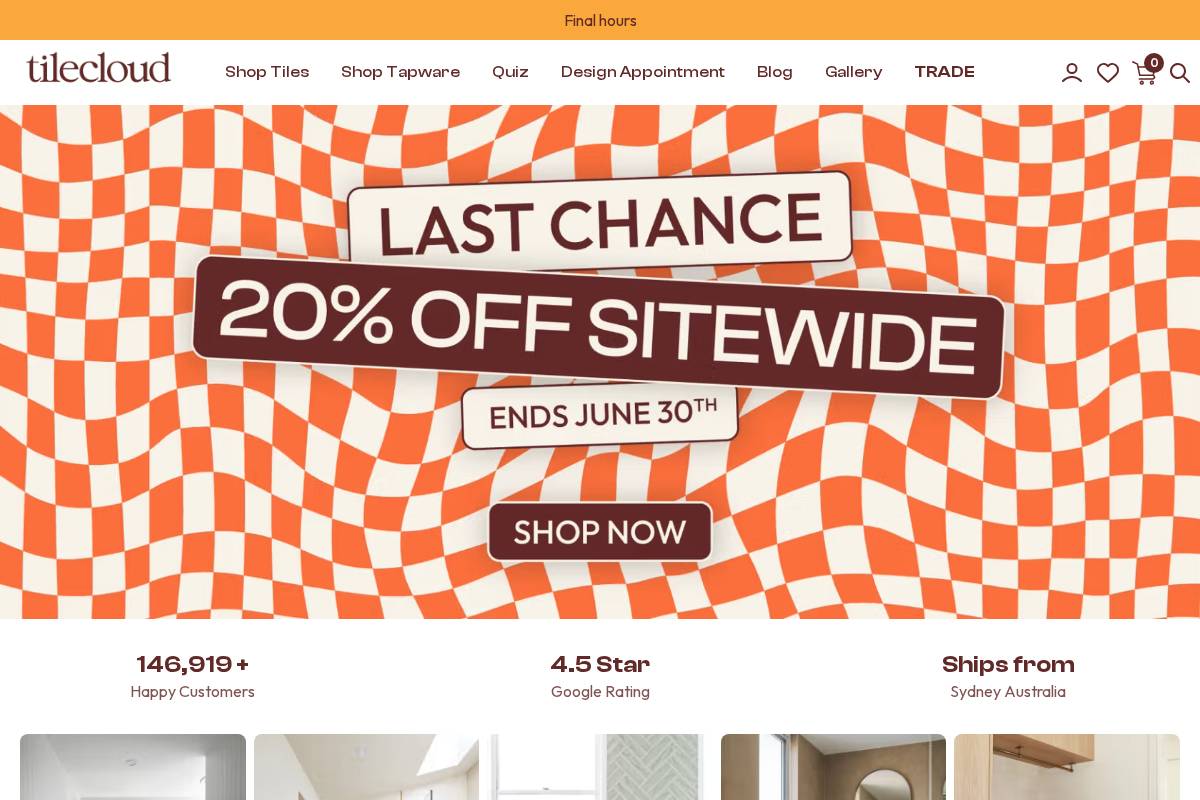 tilecloud.com.au homepage screenshot