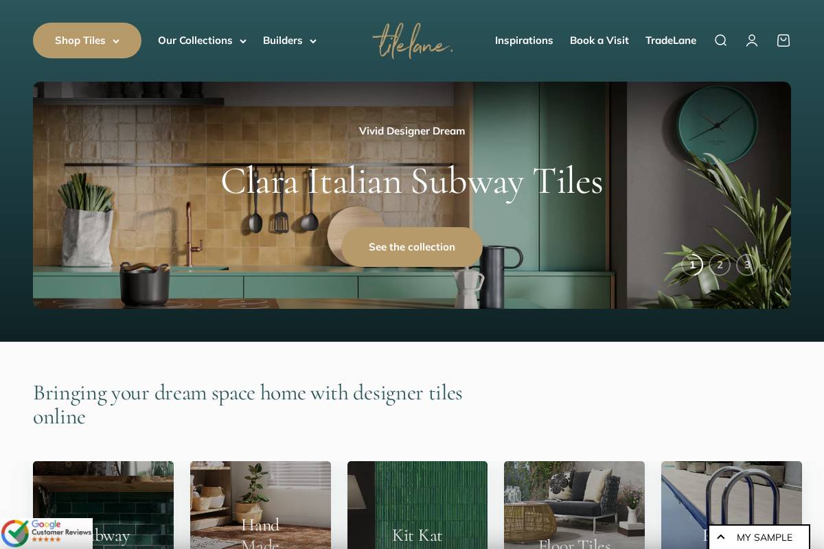 tilelane.com.au homepage screenshot