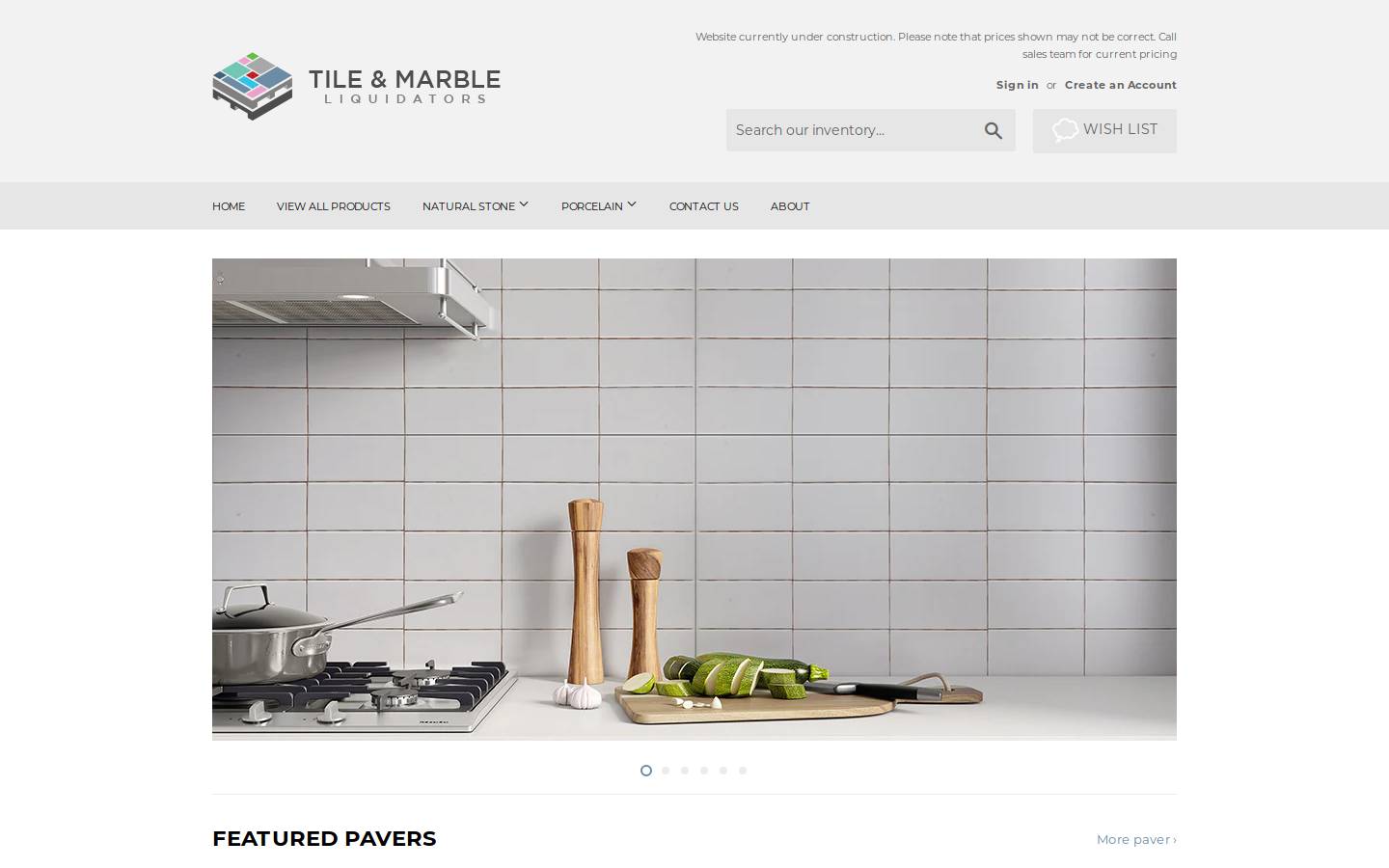 tilemarbleliquidators.com homepage screenshot