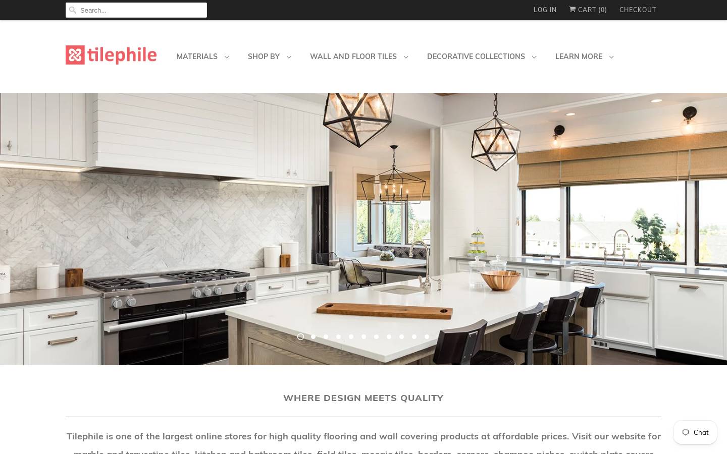 tilephile.com homepage screenshot