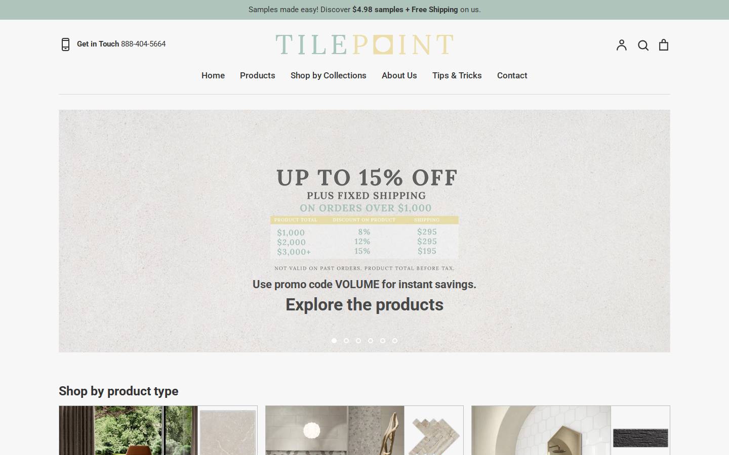 tilepoint.com homepage screenshot