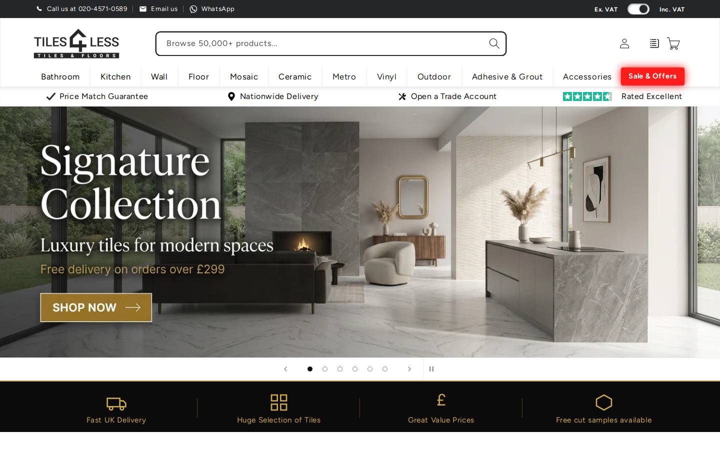 Tiles4less homepage screenshot