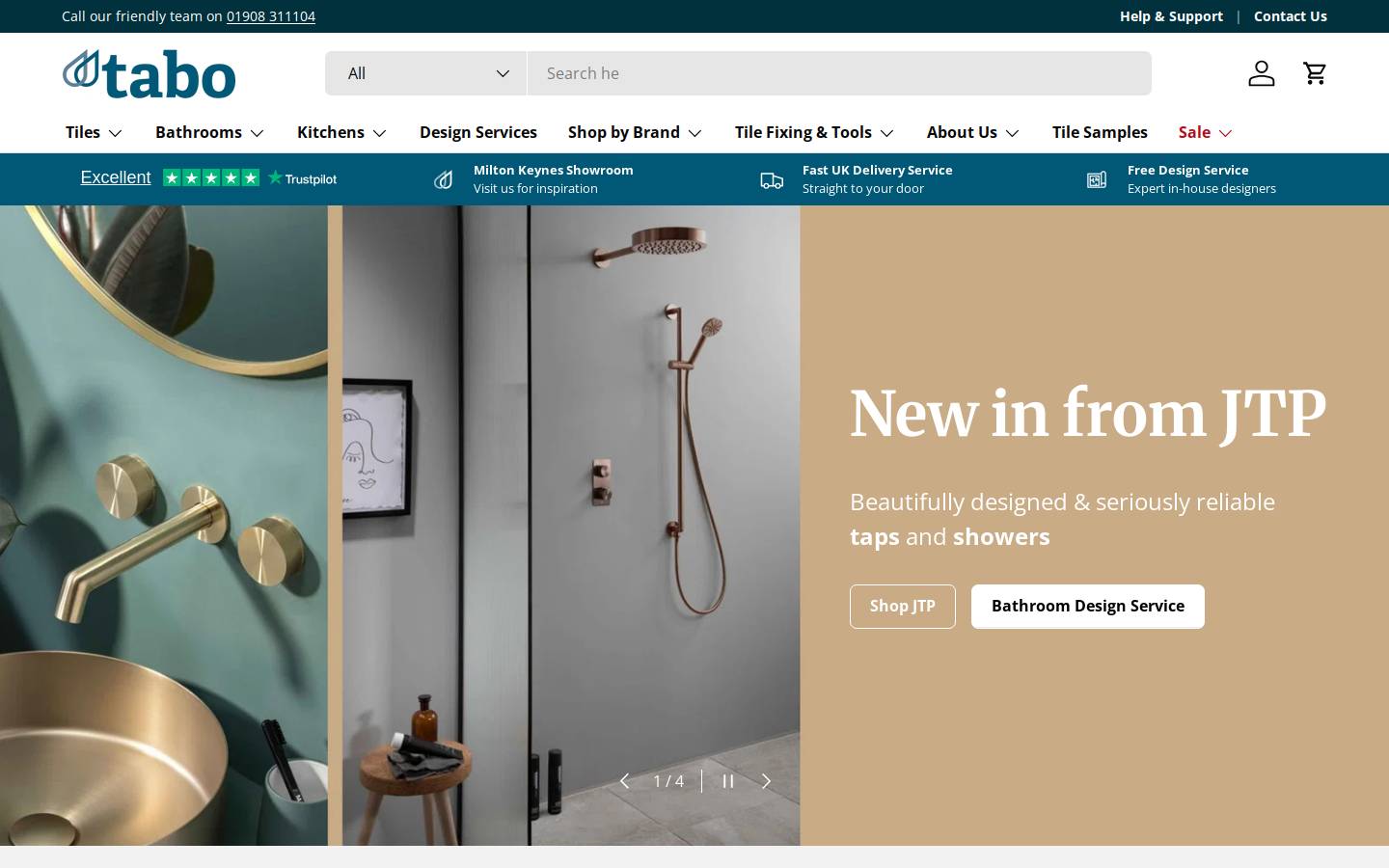 tilesandbathroomsonline.com homepage screenshot