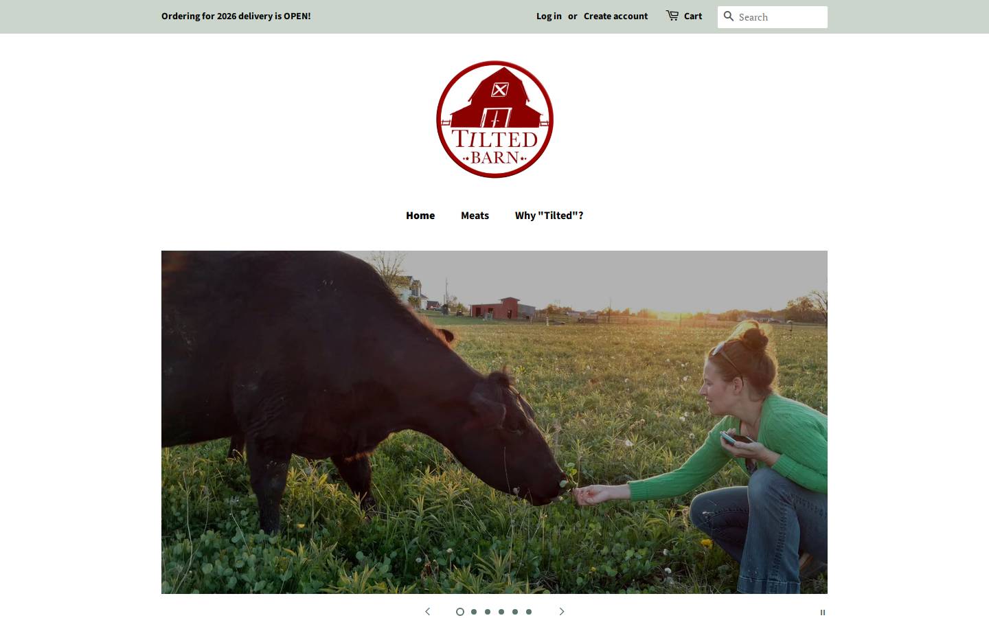 tiltedbarnfamilyfarm.com homepage screenshot