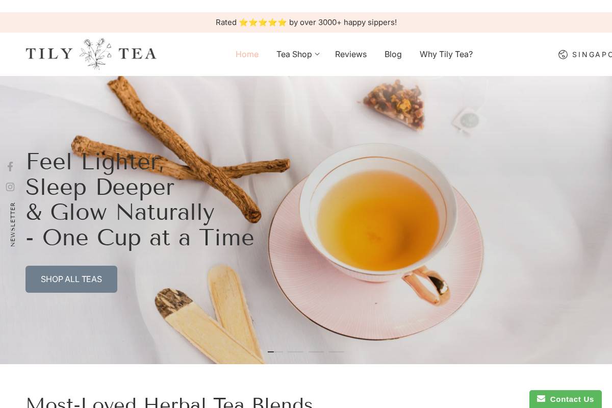 tilytea.com homepage screenshot