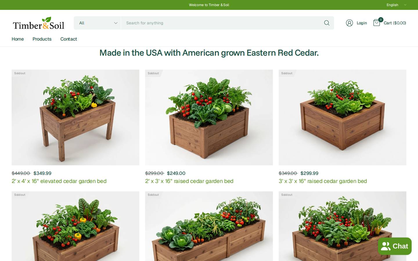 timberandsoil.com homepage screenshot