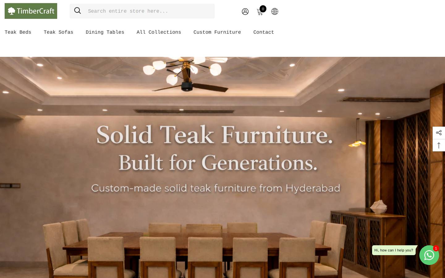 timbercraft.in homepage screenshot