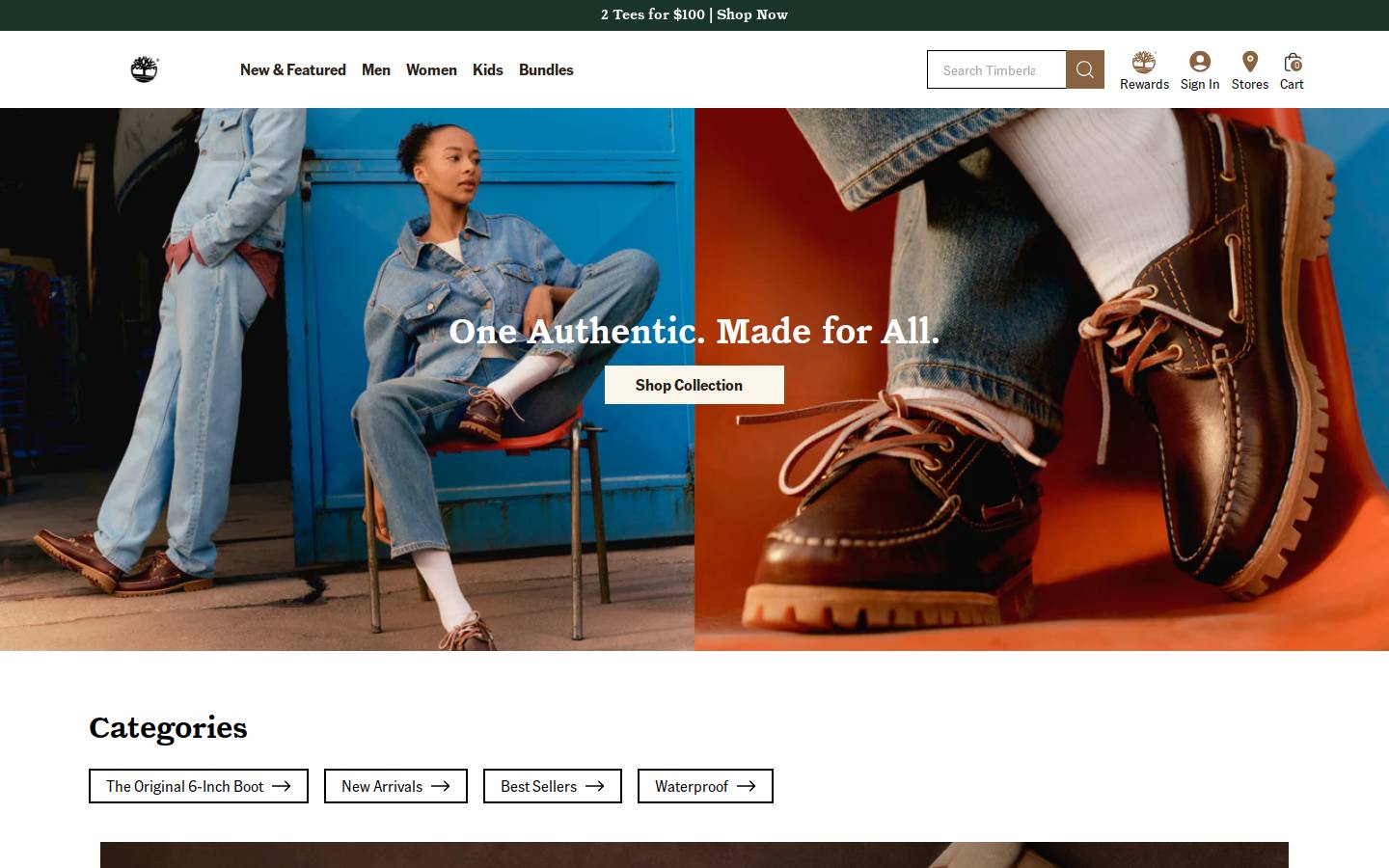 timberland.co.nz homepage screenshot