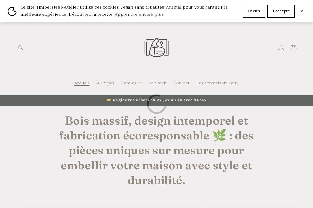 timbersteel-atelier.com homepage screenshot