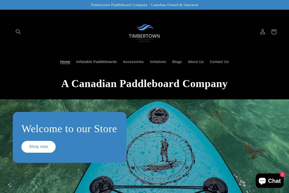 timbertownpaddleboard.com homepage screenshot