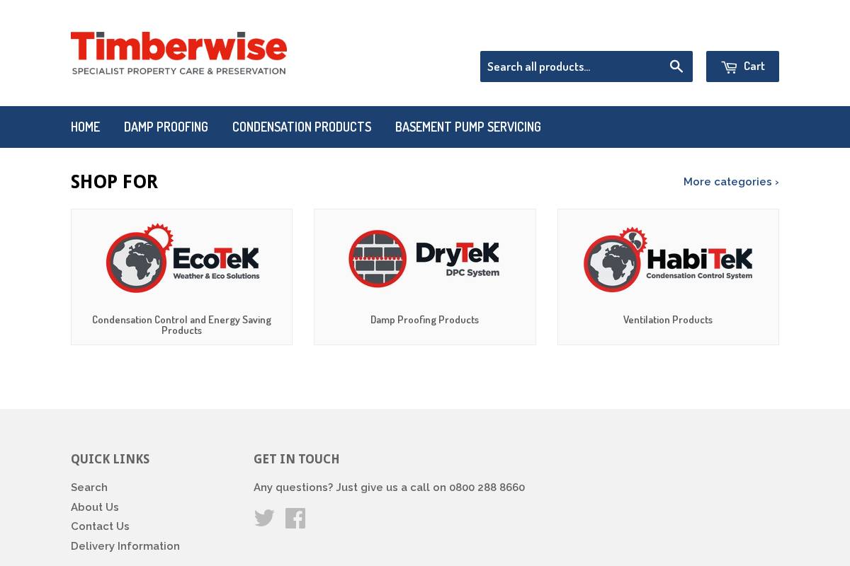timberwisepropertycareshop.co.uk homepage screenshot