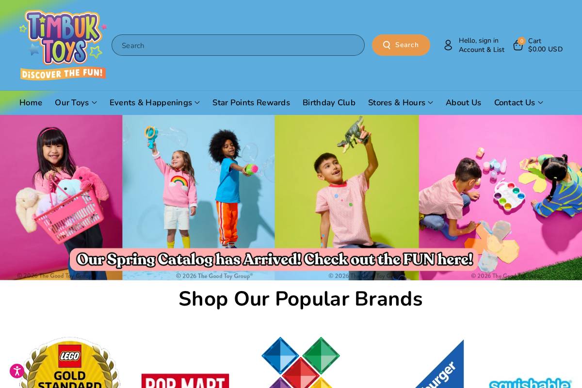 timbuktoys.com homepage screenshot