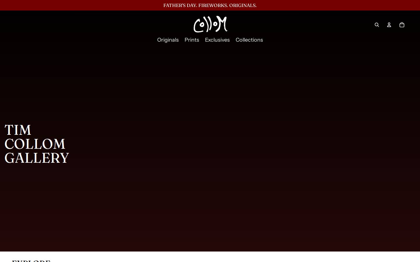 timcollomgallery.com homepage screenshot