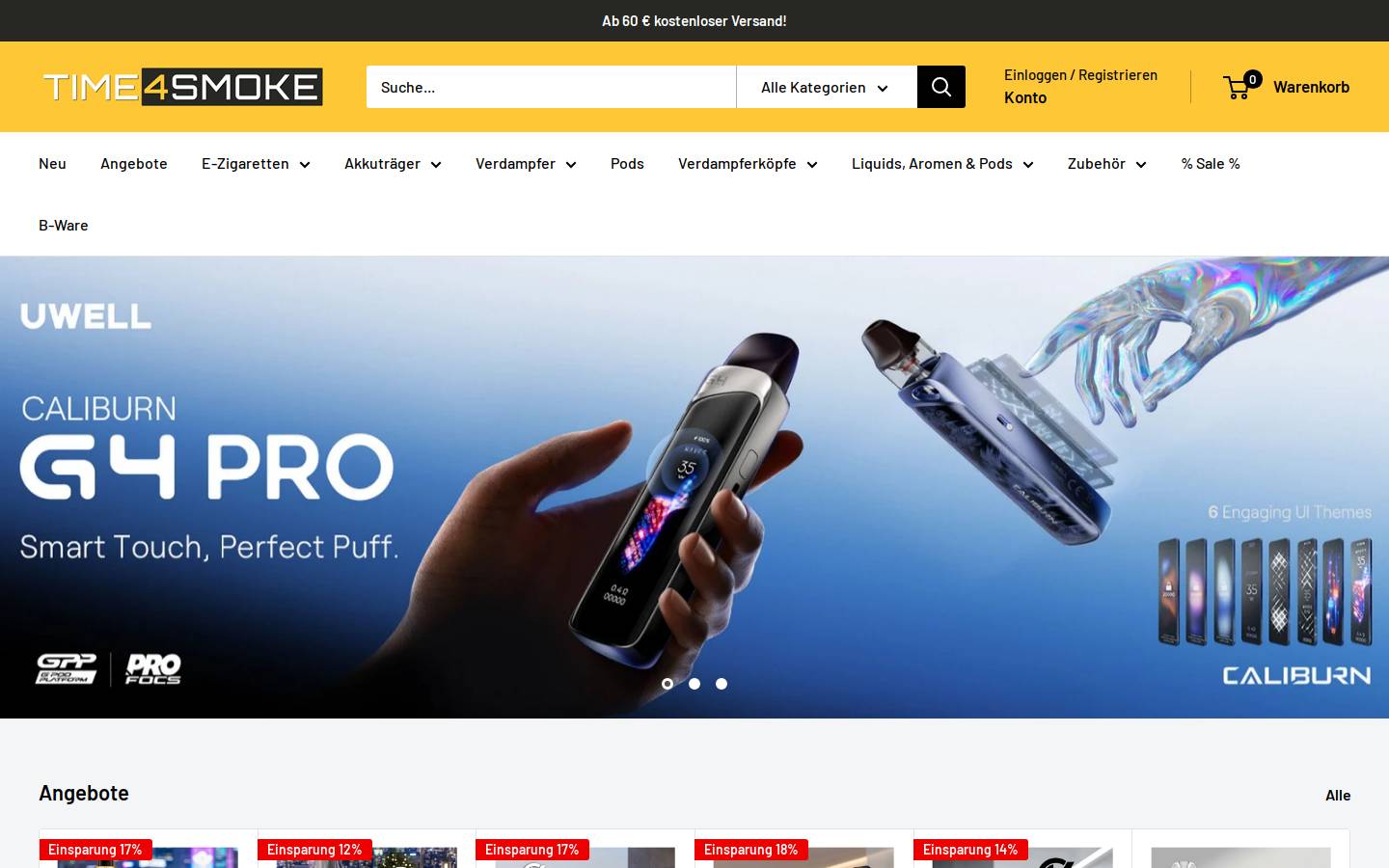 time4smoke.de homepage screenshot