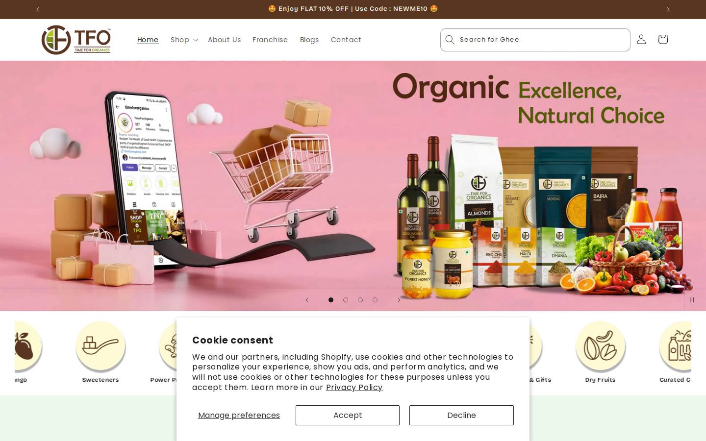 timefororganics.com homepage screenshot