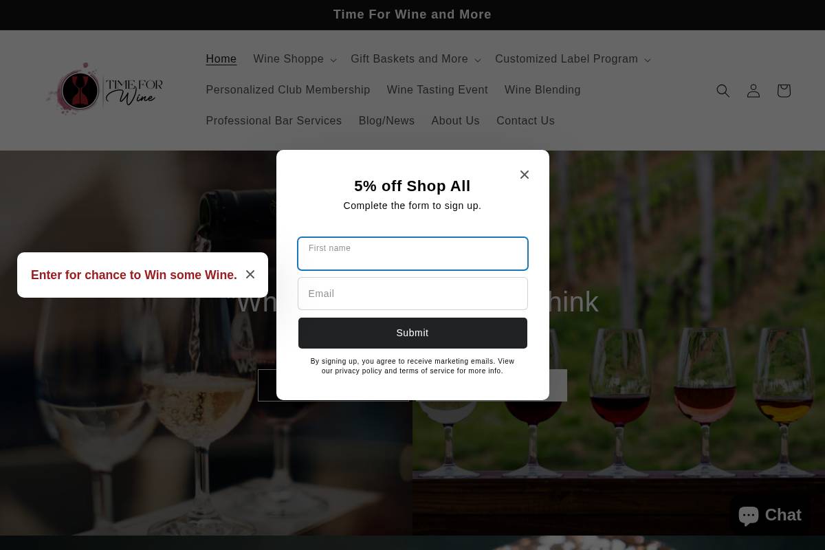 timeforwine.net homepage screenshot