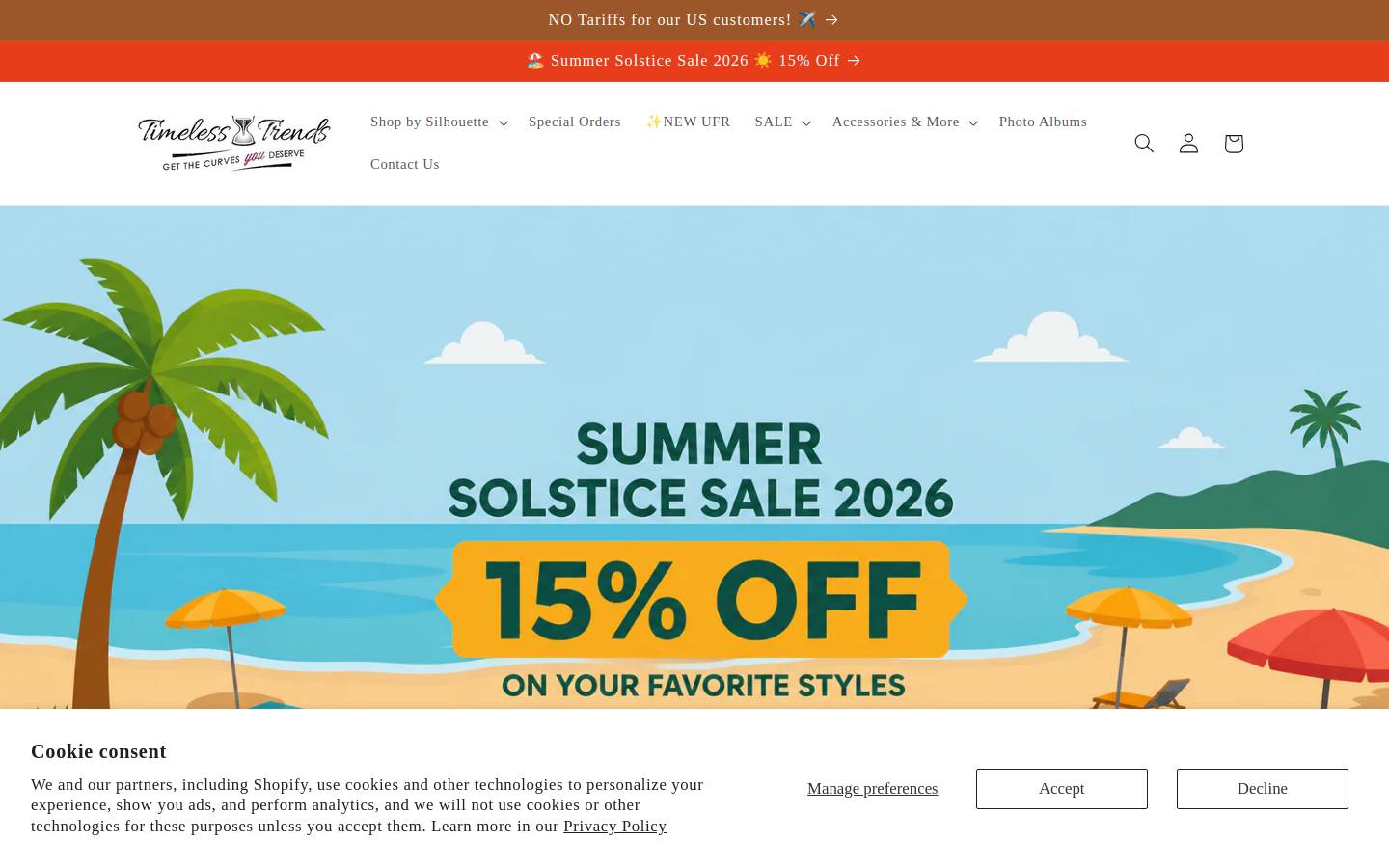 Timeless Trends Corsets homepage screenshot