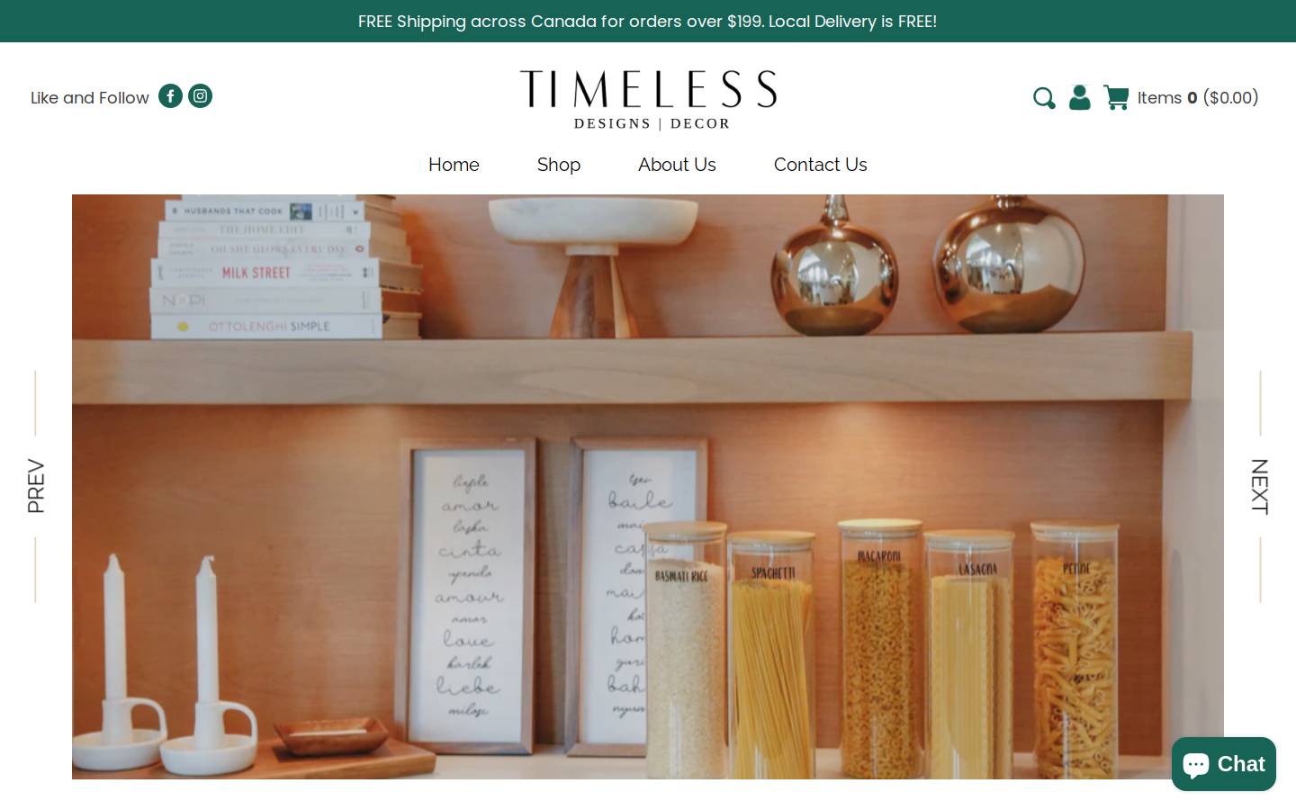 timelessdesignsdecor.com homepage screenshot