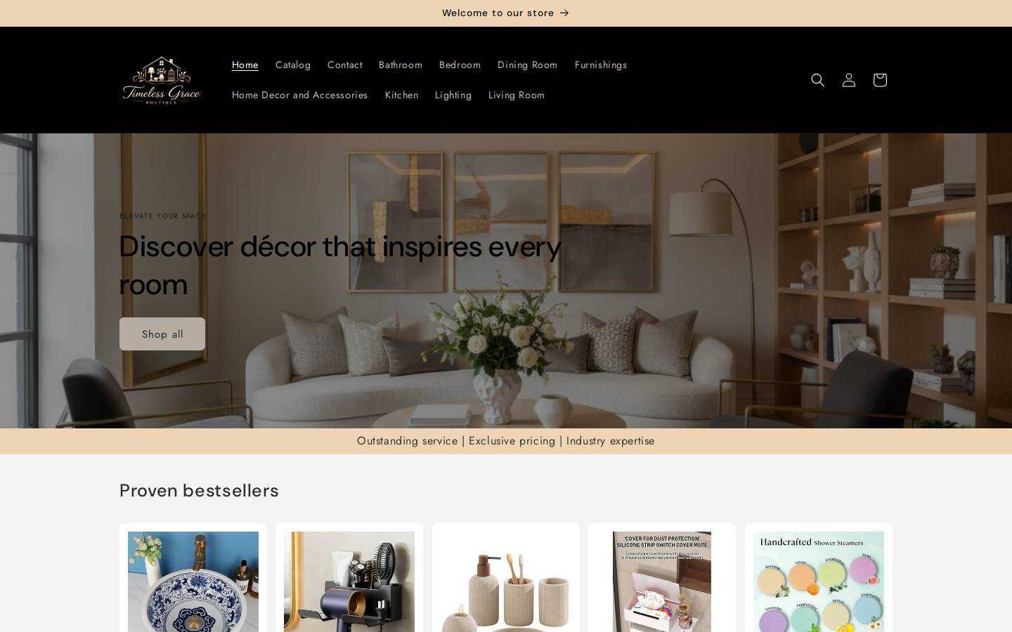 timelessgraceboutique.com homepage screenshot