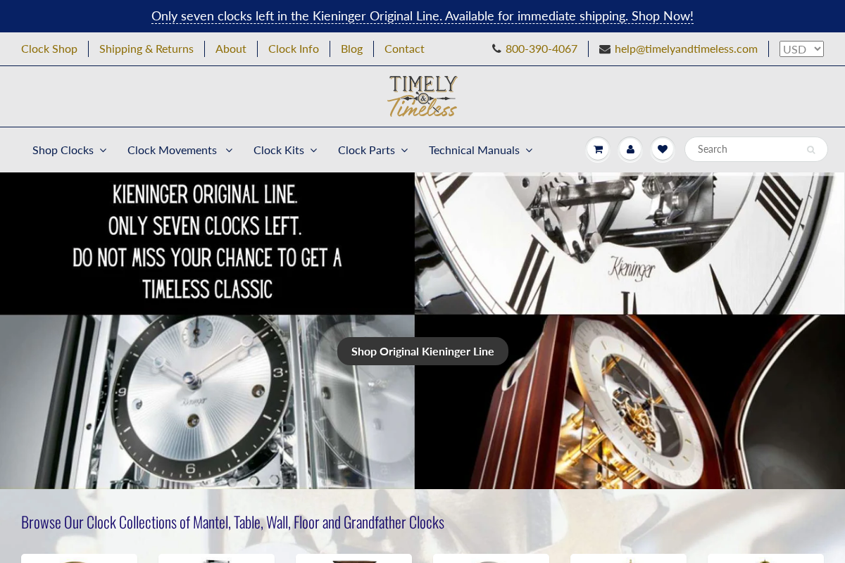 Timely & Timeless homepage screenshot