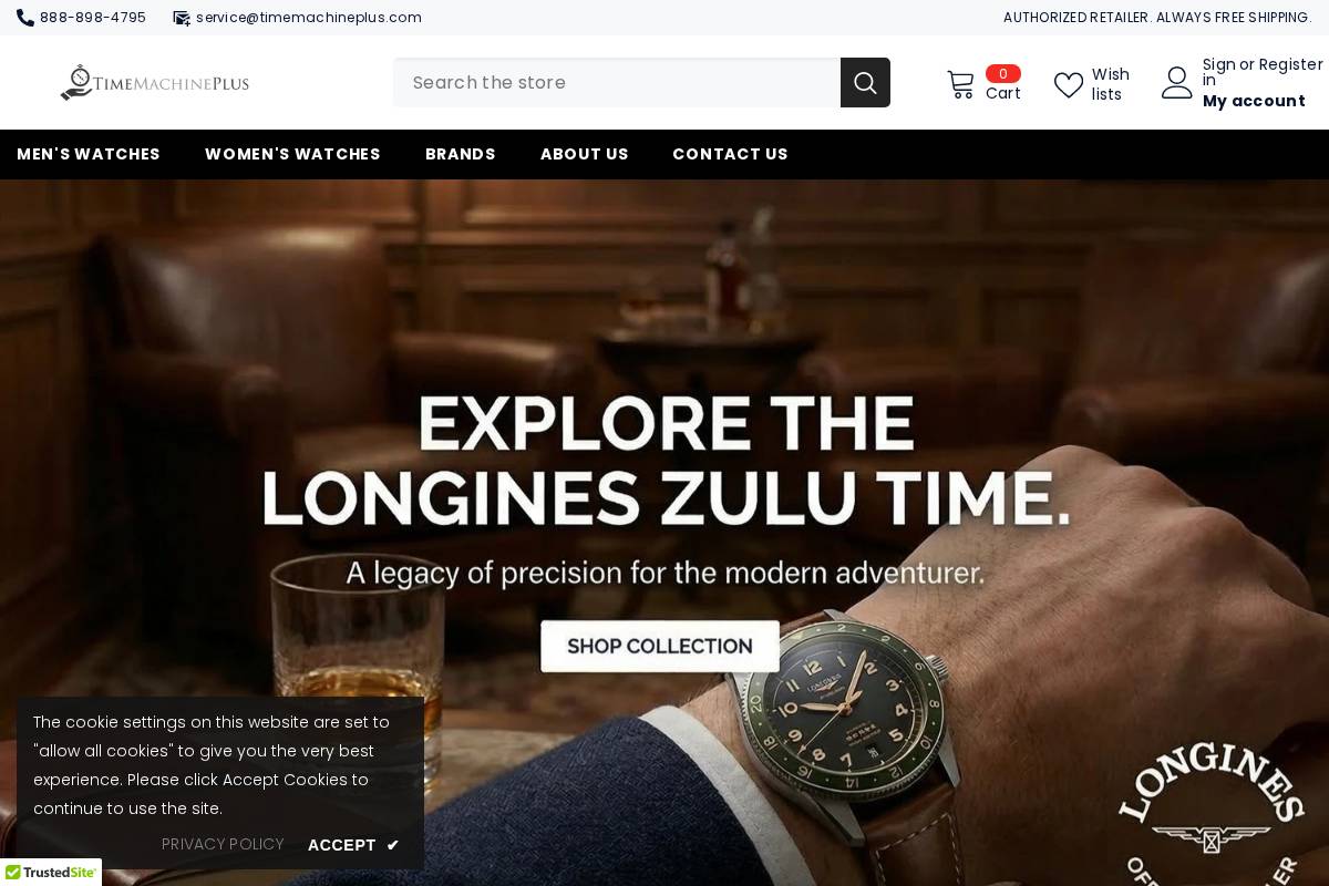 TimeMachinePlus homepage screenshot