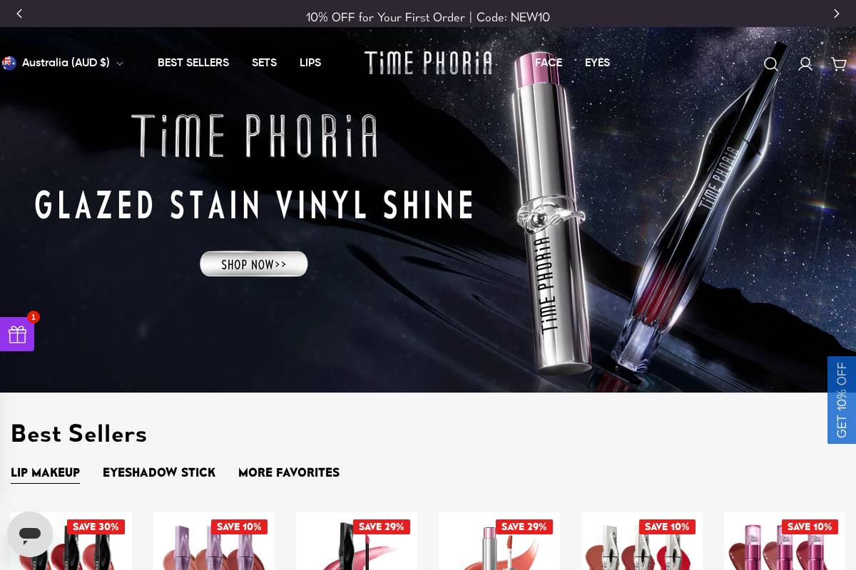 Timephoria homepage screenshot
