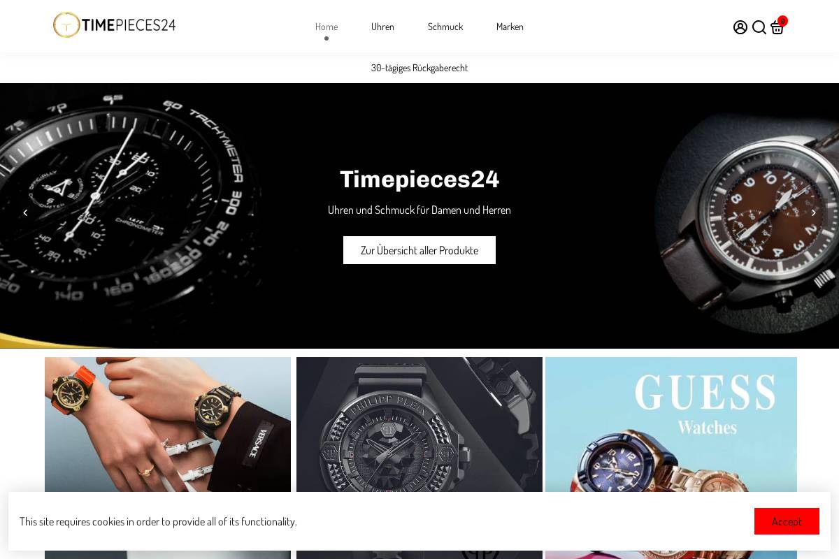 timepieces24.com homepage screenshot