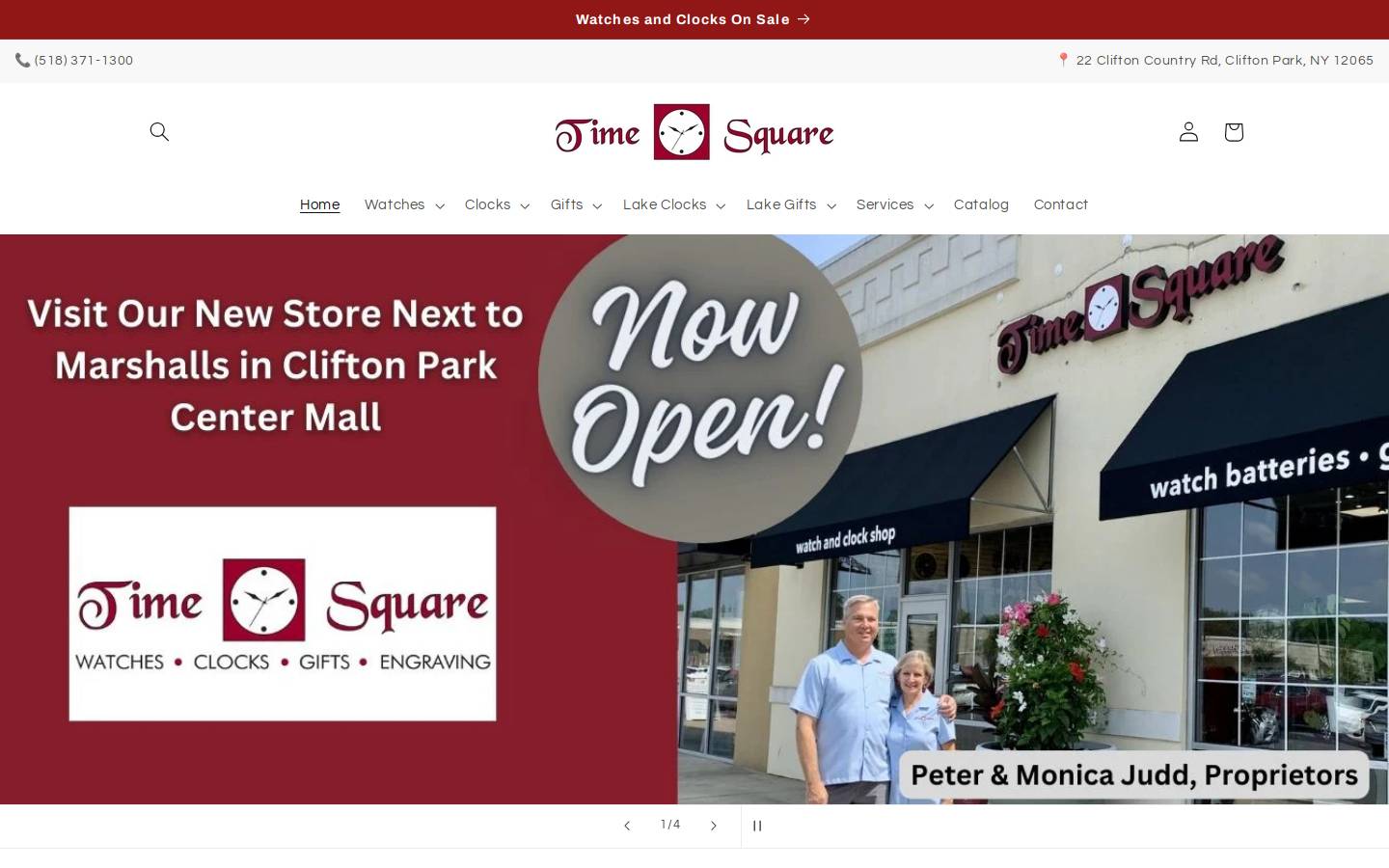 timesquareclockshop.com homepage screenshot