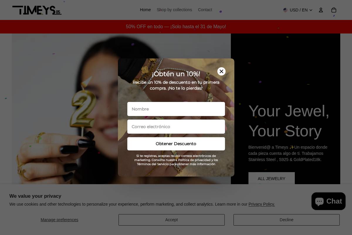 timeys.store homepage screenshot