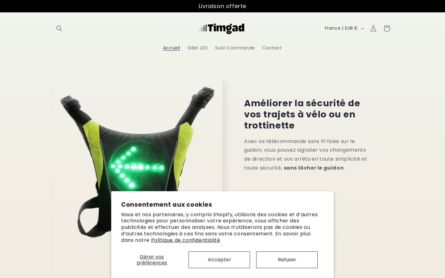 Timgad homepage screenshot