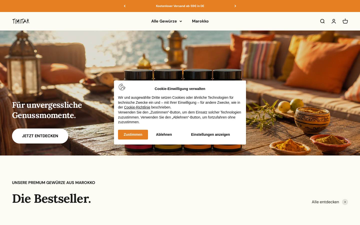 timitar.de homepage screenshot