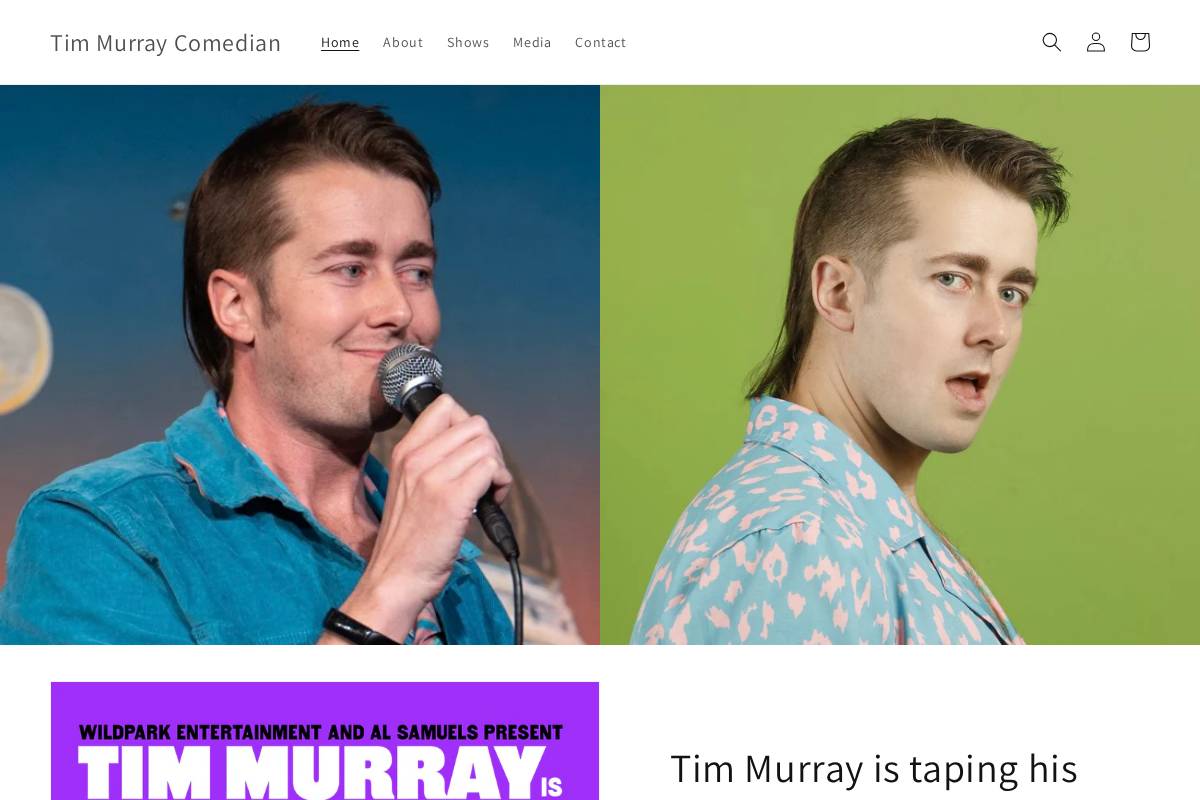 timmurraycomedian.com homepage screenshot
