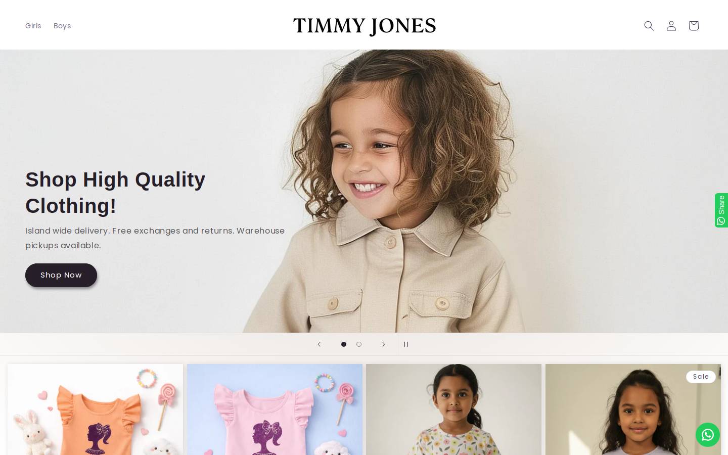 timmyjones.com homepage screenshot
