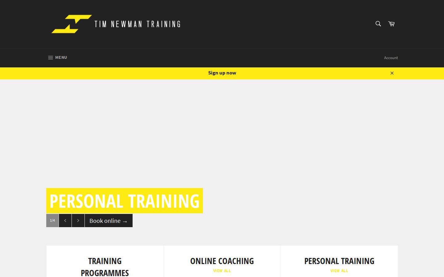 timnewmantraining.com homepage screenshot