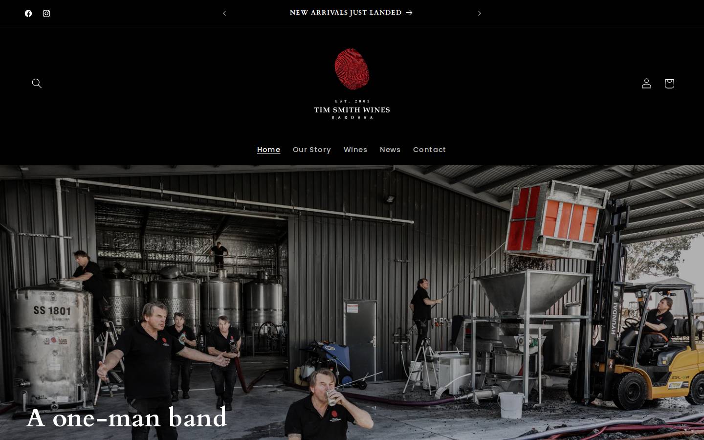 timsmithwines.com.au homepage screenshot