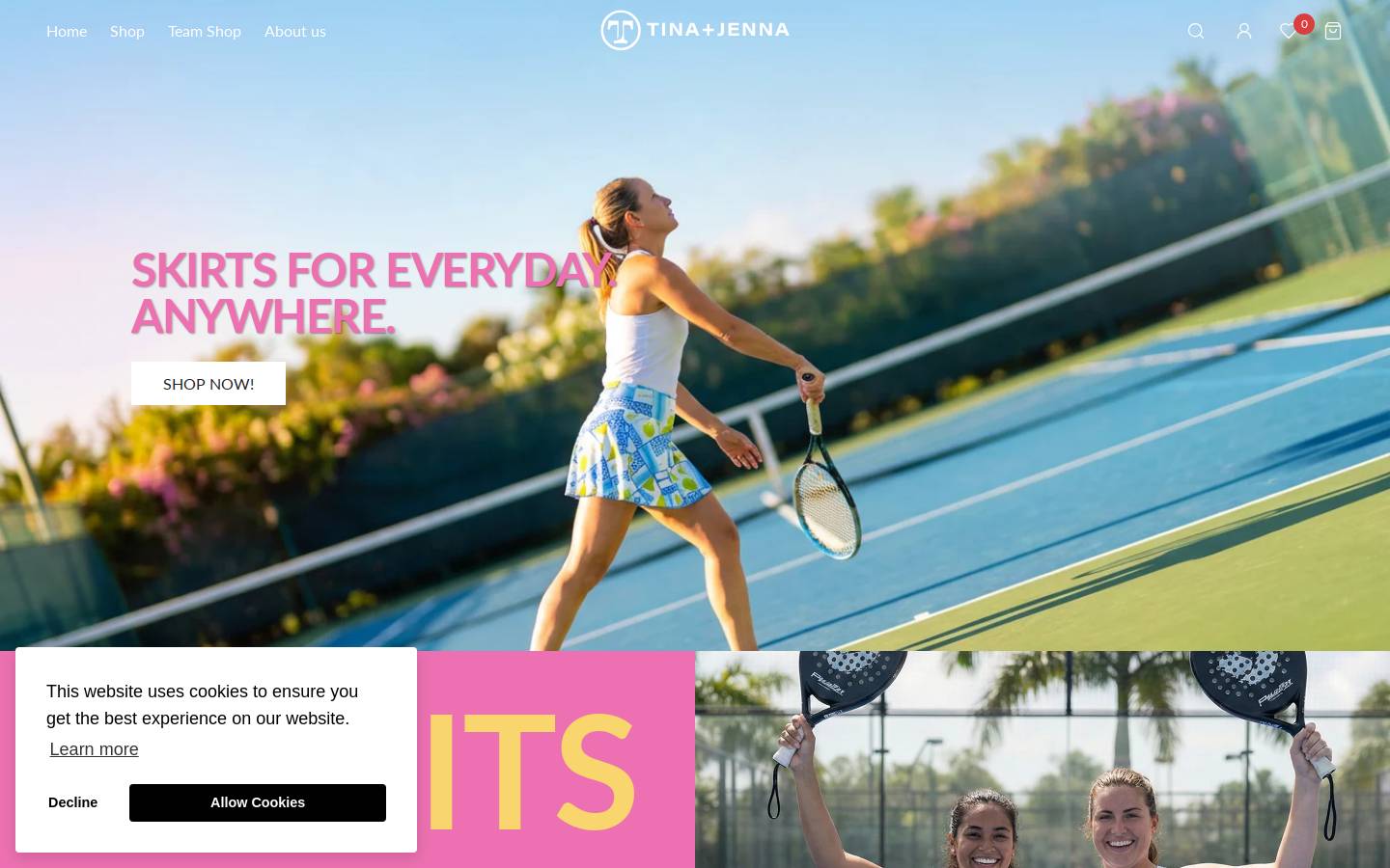 tinaandjenna.com homepage screenshot