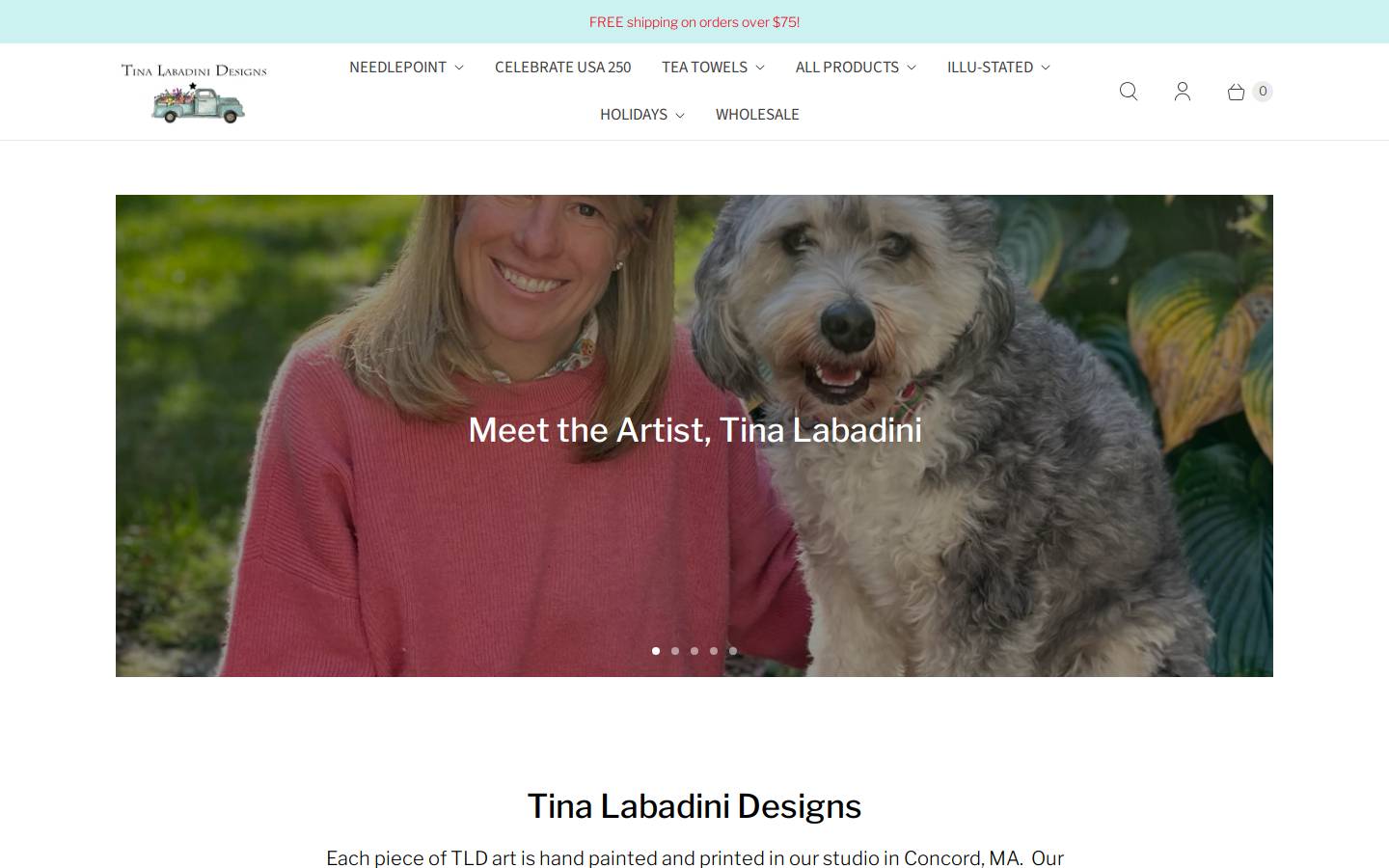 tinalabadini.com homepage screenshot