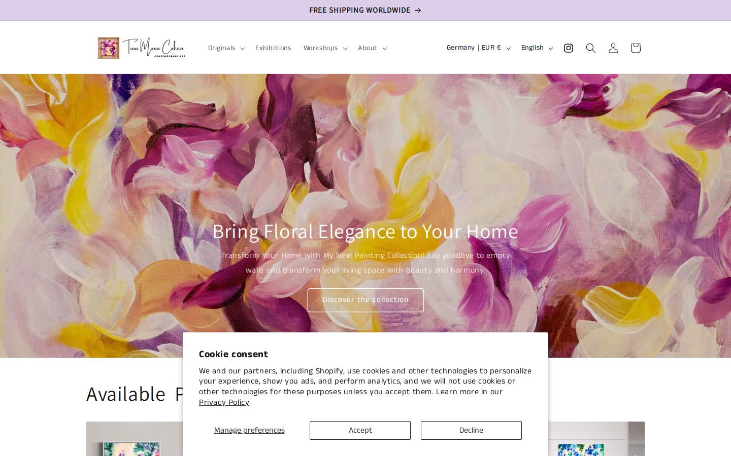 Tina Mona Cohen homepage screenshot