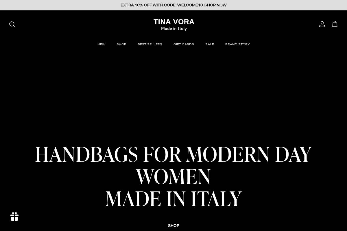 tinavora.com homepage screenshot
