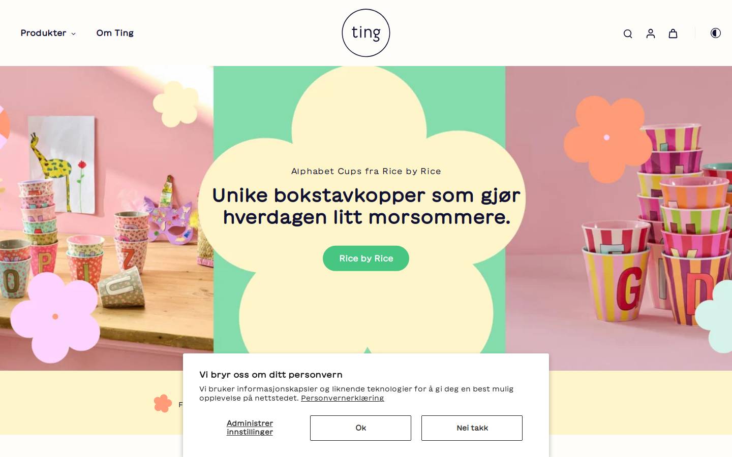 Ting homepage screenshot