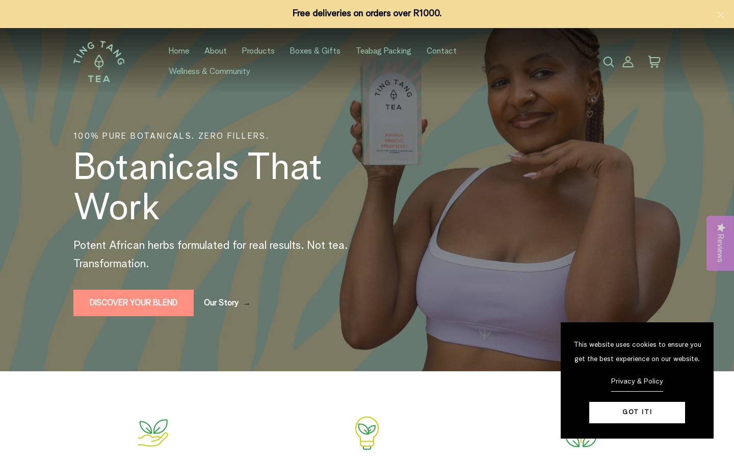 tingtangtea.com homepage screenshot